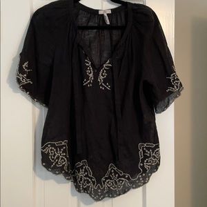Joie black too with white embroidery